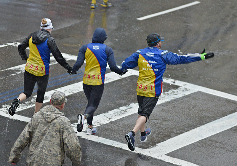 Tedy's Team Members running in the Boston Marathon.