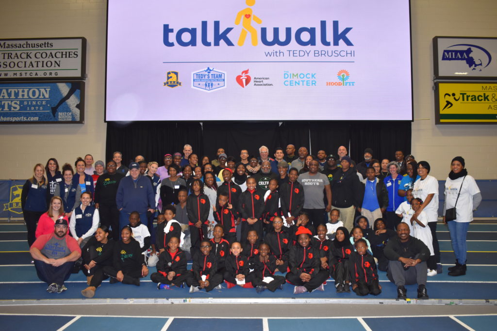 Talk & Walk with Tedy Bruschi event held at the Reggie Lewis Track